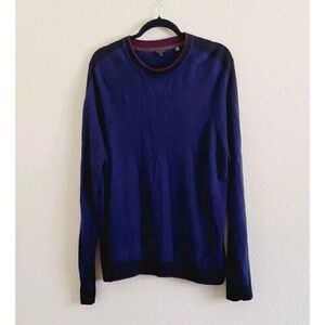 Ted Baker London Wool Blend Crewneck Navy Sweater Ted Size 6  US XXL